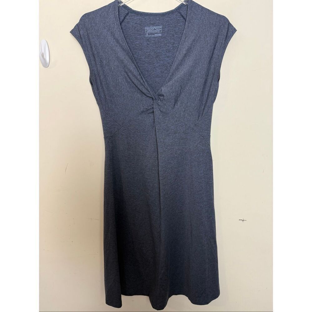 Patagonia Seabrook Bandha Dress Size Small Dark Limestone Blue Tencel Blend Trav
